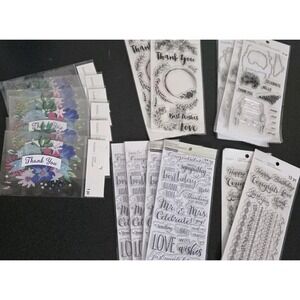 Lot Of 17 Recollections Poly Clear Photopolymer Stamps Combo Lot Scrapbook Craft